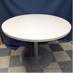 Haworth 42" White Round Office Meeting Table Haworth 42" White Round Office Meeting Table
